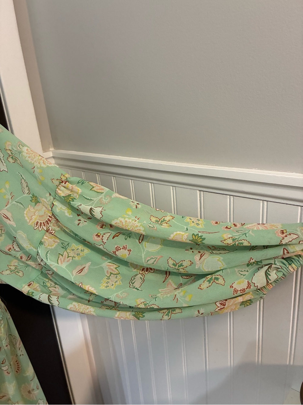 Feminine Floral Mint Green Women's Swim Coverup - Lightweight Beach Kimono - Picture 4 of 6